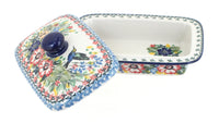 Hummingbird Butter Dish Polish Pottery