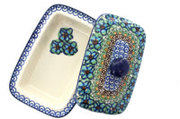 Mardi Gras Butter Dish Polish Pottery