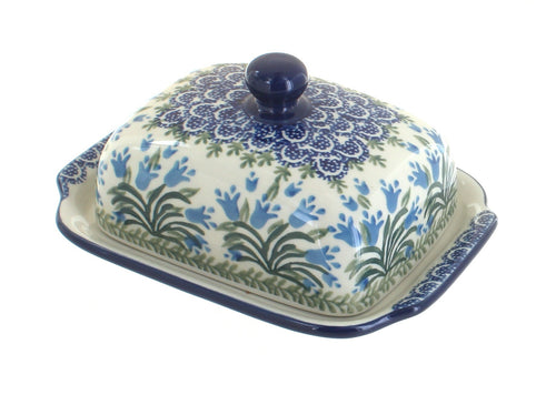 Polish Pottery Tulip Bouquet Butter Dish