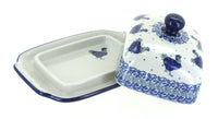 Barnyard Rooster Butter Dish Polish Pottery
