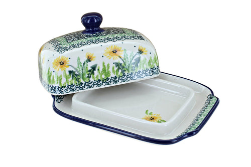 Dandelion Butter Dish Polish Pottery