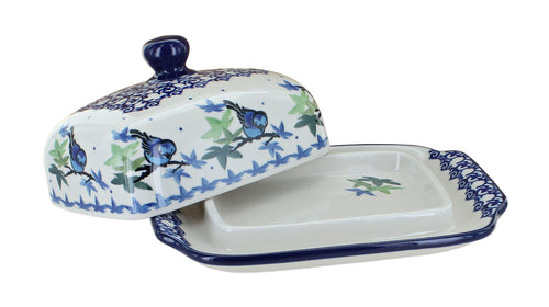 Mockingbird Butter Dish Polish Pottery