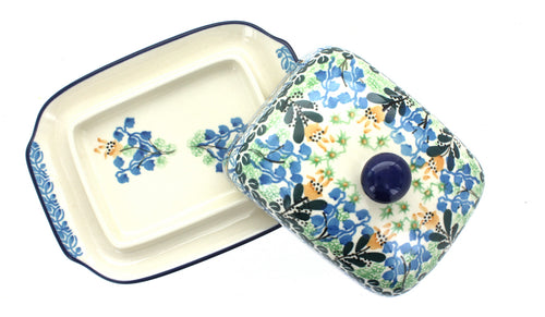 Lily of the Valley Butter Dish Polish Pottery