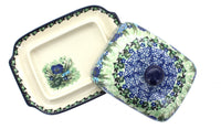 Sapphire Fields Butter Dish Polish Pottery