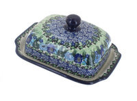 Polish Pottery Sapphire Fields Butter Dish