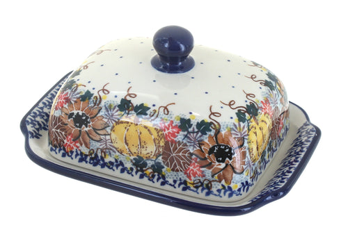 Polish Pottery Harvest Bounty Butter Dish