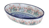 Polish Pottery Spring Tulip Small Oval Baking Dish