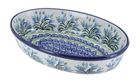Polish Pottery Tulip Bouquet Small Oval Baking Dish