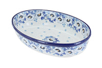 Polish Pottery Georgia Blue Oval Baking Dish