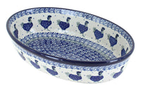 Polish Pottery Barnyard Rooster Small Oval Baking Dish