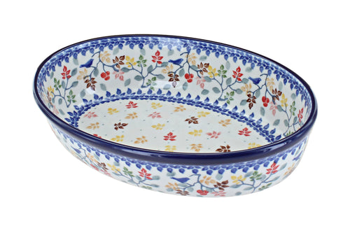Polish Pottery Autumn Grove Oval Baking Dish
