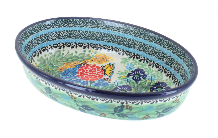 Polish Pottery Teresa Small Oval Baking Dish