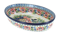 Polish Pottery Hummingbird Small Oval Baking Dish