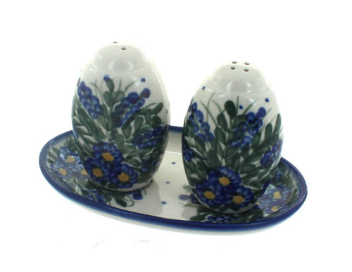 Polish Pottery Hyacinth Salt & Pepper Shakers