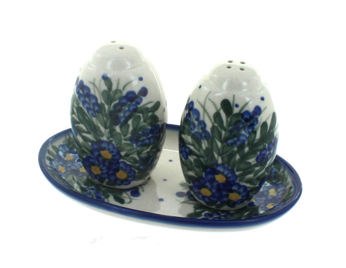 Polish Pottery Hyacinth Salt & Pepper Shakers