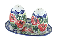 Polish Pottery Cherry Red Bouquet Salt & Pepper Shakers
