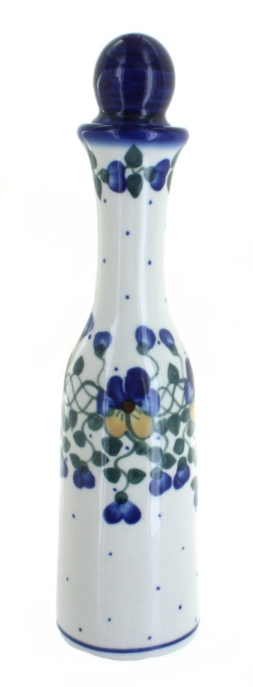 Polish Pottery Pansies Bottle