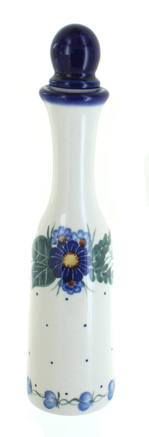 Polish Pottery Forget Me Not Bottle