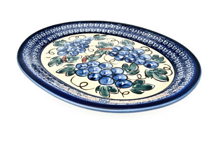 Grapes Large Serving Platter Polish Pottery