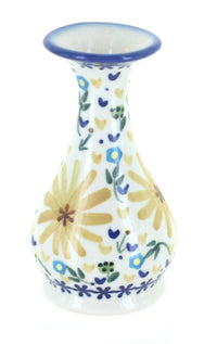 Polish Pottery Yellow Daisy Bud Vase