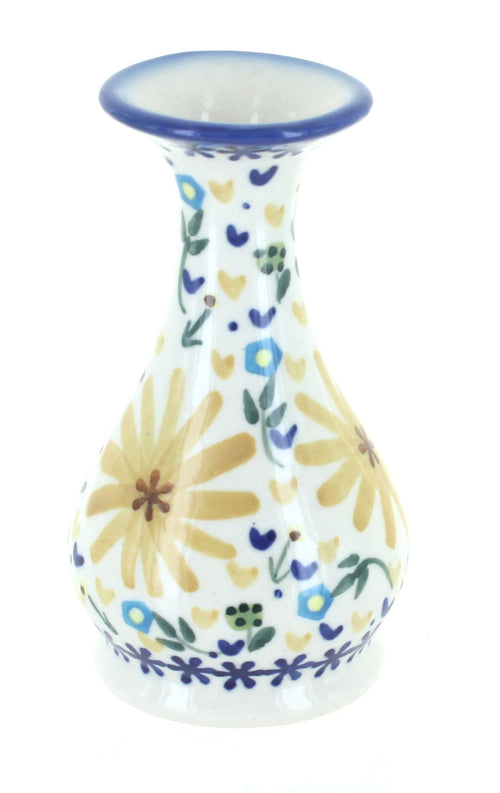 Polish Pottery Yellow Daisy Bud Vase