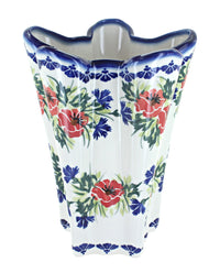 Polish Pottery Cherry Red Bouquet Large Vase