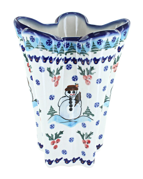 Polish Pottery Frosty Duo Large Vase