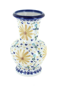 Polish Pottery Yellow Daisy Medium Vase