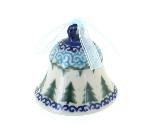 Polish Pottery Holiday Pine Small Bell