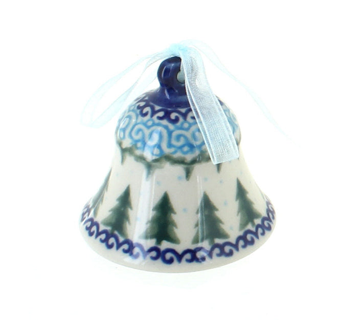 Polish Pottery Holiday Pine Small Bell