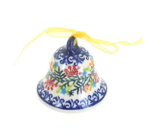Polish Pottery Winter Cardinal Small Bell