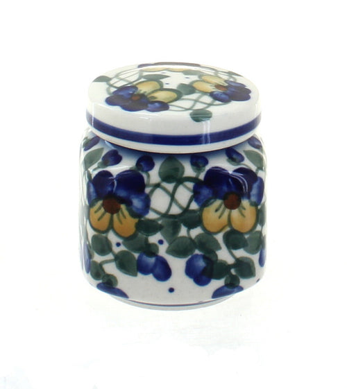 Polish Pottery Pansies Small Jar