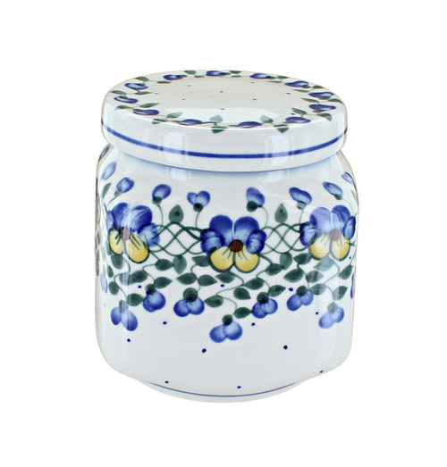 Polish Pottery Pansies Large Canister