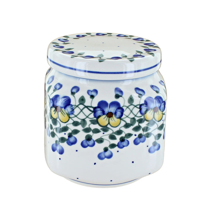 Polish Pottery Pansies Large Canister