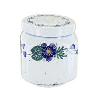 Polish Pottery Forget Me Not Large Canister