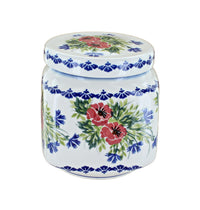 Polish Pottery Cherry Red Bouquet Large Canister