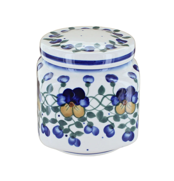 Polish Pottery Pansies Medium Canister