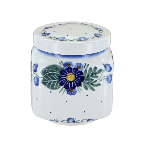 Polish Pottery Forget Me Not Medium Canister