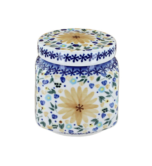 Polish Pottery Yellow Daisy Small Canister