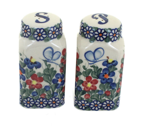 Polish Pottery Garden Butterfly Salt & Pepper Shakers