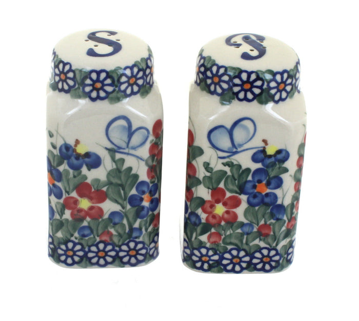 Polish Pottery Garden Butterfly Salt & Pepper Shakers