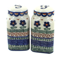 Polish Pottery Aztec Flower Salt & Pepper Shakers