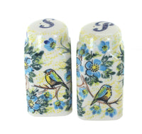 Polish Pottery Bluebird Garden Salt & Pepper Shakers