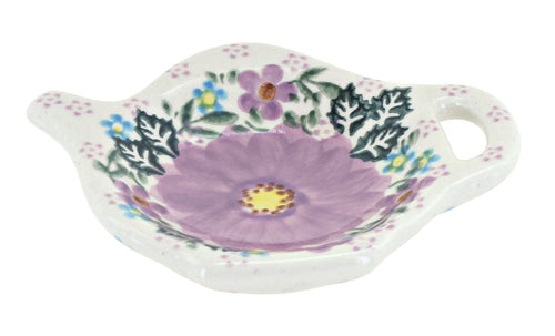 Polish Pottery Lilac Garden Tea Bag Holder