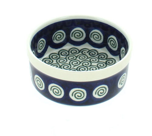 Polish Pottery Peacock Swirl Small Ramekin