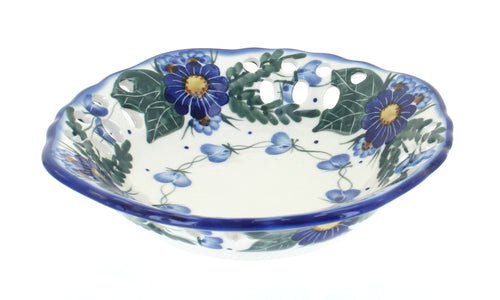 Polish Pottery Forget Me Not Small Fruit Dish