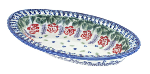 Polish Pottery Roses Are Red Small Oval Dish