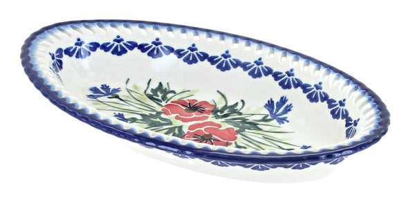 Cherry Red Bouquet Small Oval Dish