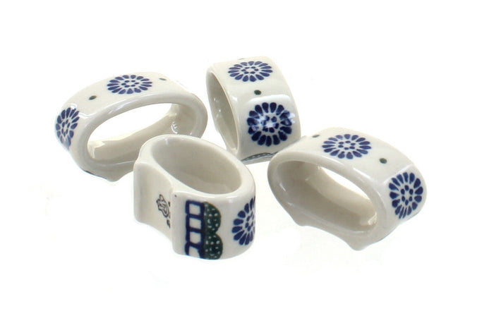 Polish Pottery Maia Napkin Ring Set