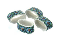 Polish Pottery Mardi Gras Napkin Ring Set